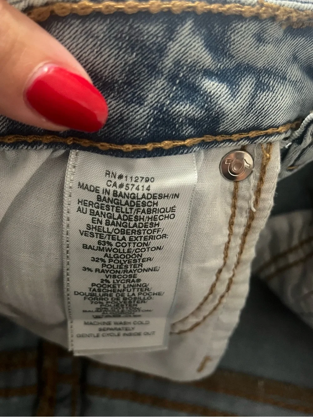 True Religion Light Blue Women's Denim Shorts with Signature Back Pockets
